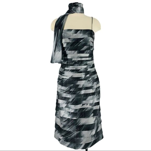NWOT Cache Black & Gray Cocoon Cocktail Dress - Picture 2 of 9